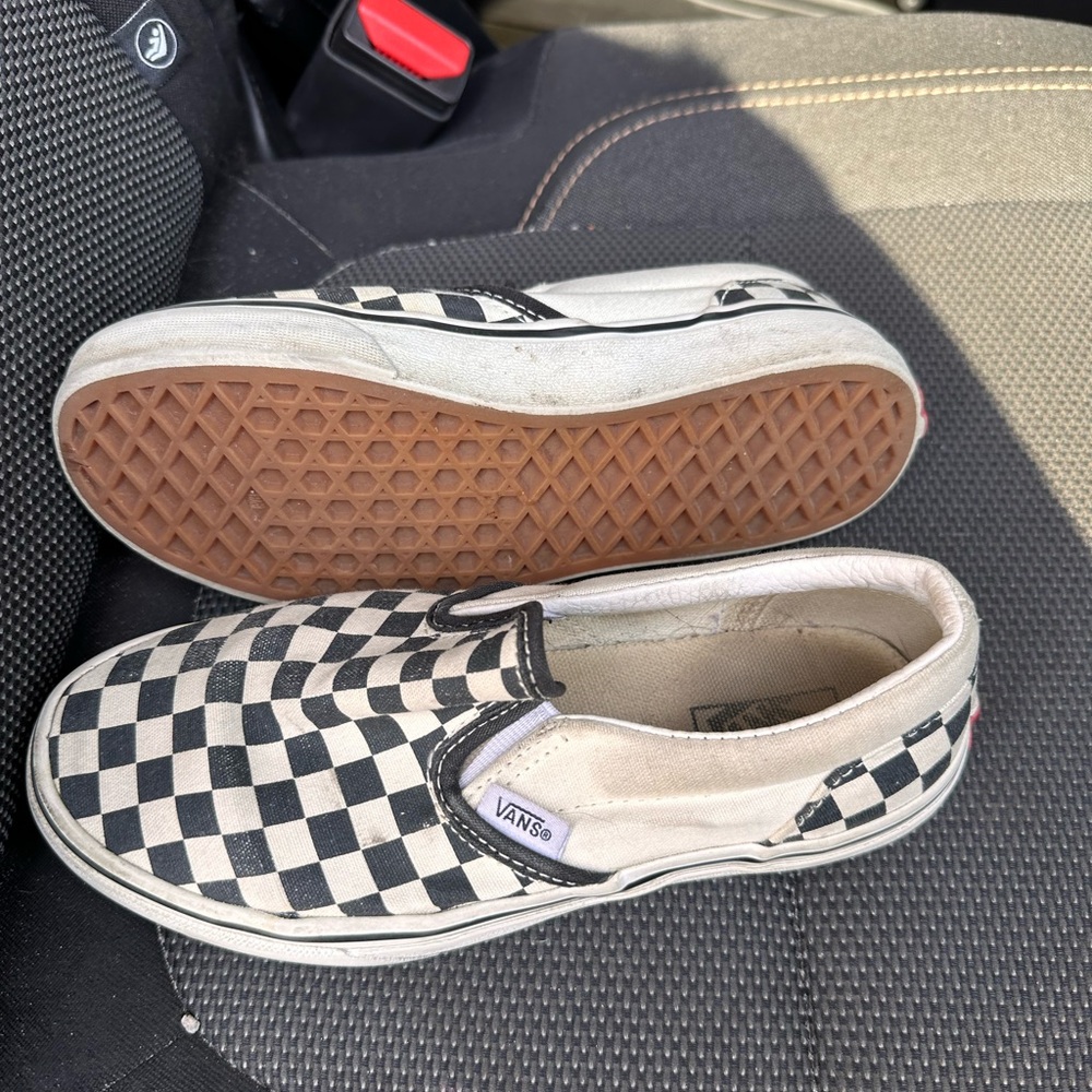 Vans Checkerboard Slip-On Sneakers - Black & White